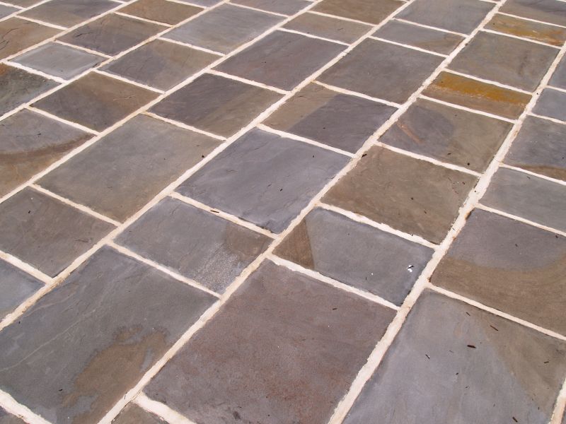 Outdoor Tile Work in Summer